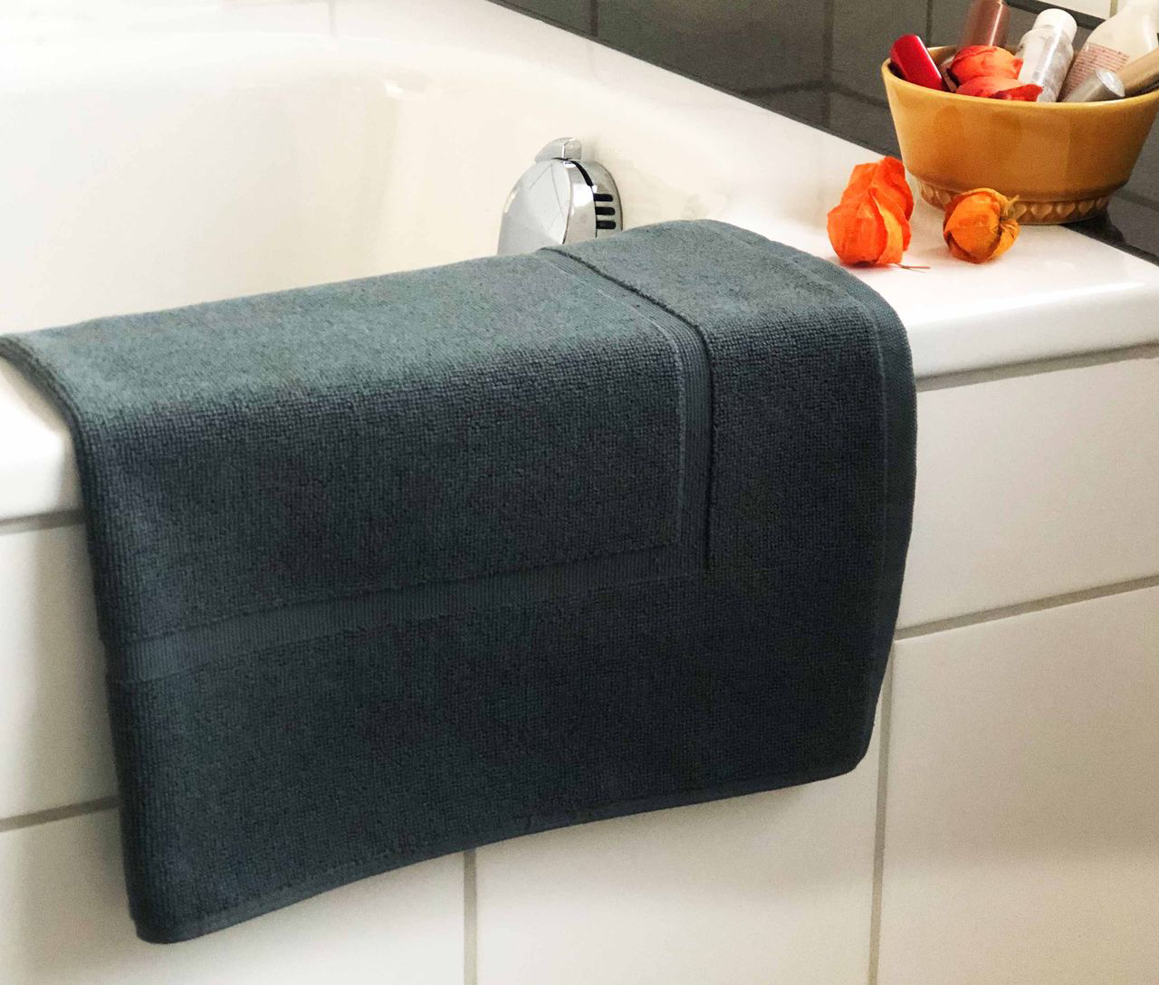 Hotel bath mat, twisted terry, anthracite, 50x70 cm 