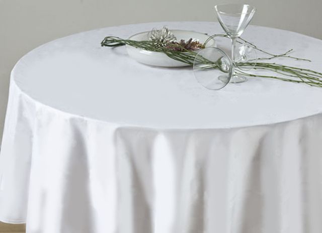 Gastronomie-Tischdecke, rund, weiß, ohne Muster, Ø 210 | GASTRO-Tischdecken  online