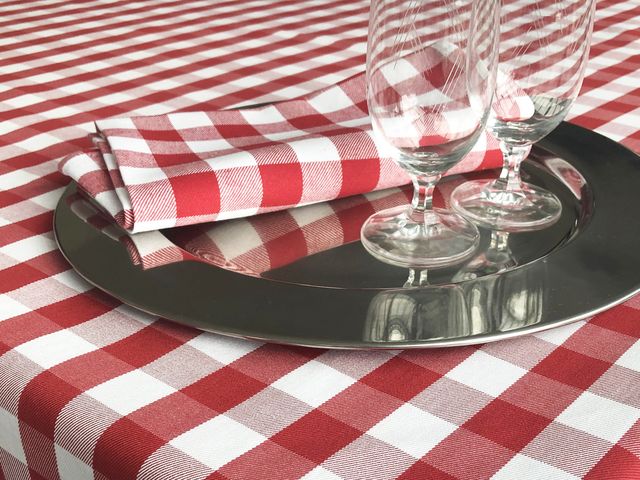 Gastronomie-Tischdecke rot-weiß | kariert GASTRO-Tischdecken 130x280 online