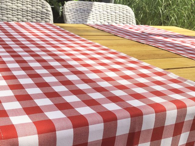 Gastronomie-Tischläufer GASTRO-Tischdecken 40x130 rot-weiß | online kariert