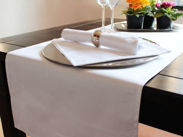 Gastro-Tischläufer, weiß, mit Atlaskante, 40x170 GASTRO-Tischdecken | online